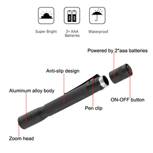 3 Modes Mini Penlight 150 Lumen with Adjustable Focus